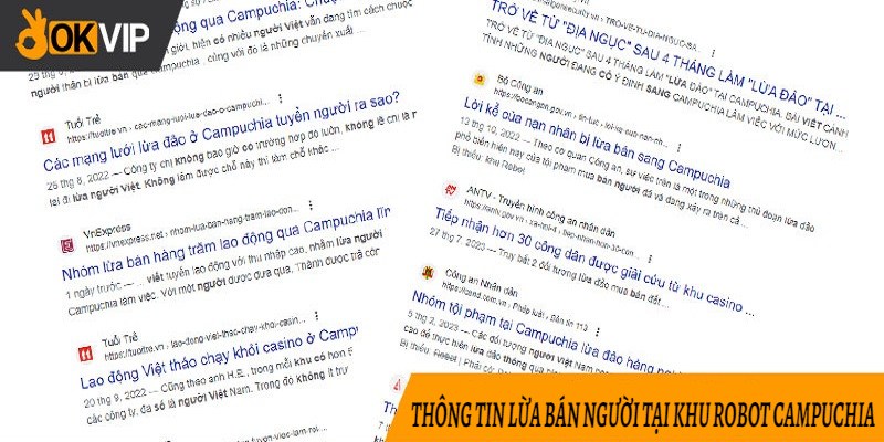 Thông tin lừa bán người tại khu robot Campuchia